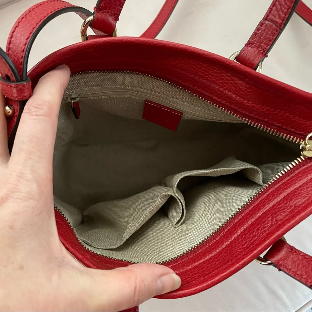 ✨SOLD✨Gucci Small Red GG Bree Tote Crossbody Bag - Picture 9 of 13